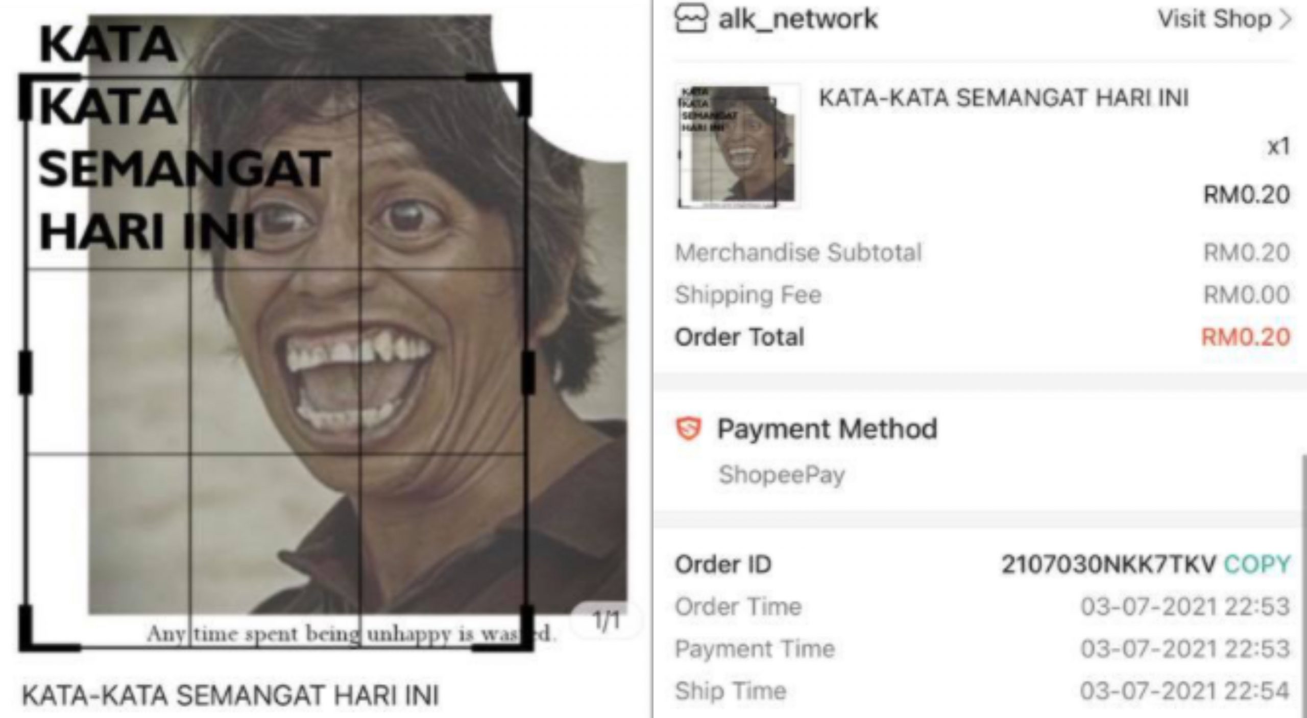 Dah ‘Sold’ 125 Kali, Servis Kata-Kata Semangat Di Shopee Tarik Perhatian.. Murah Cuma 20 Sen!