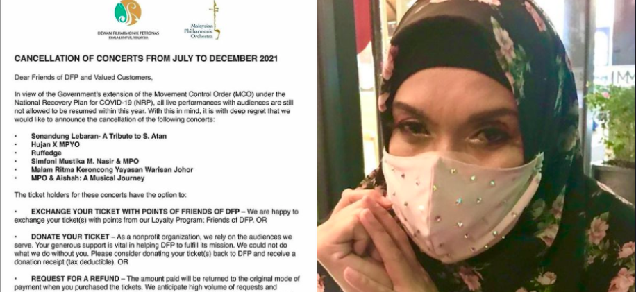 Konsert Tahun Ini Dibatalkan Sebab Covid-19,  Aishah Simpati Peminat Yang Dah Beli Tiket