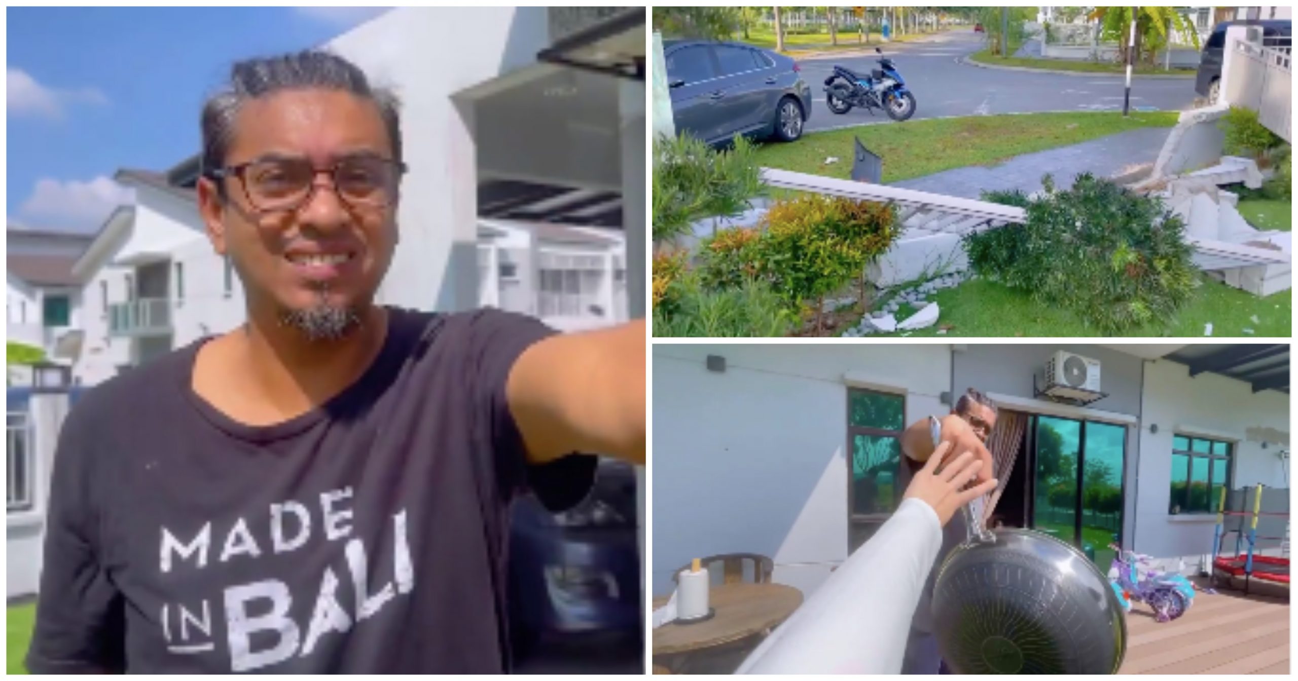 Pagar Rumah Roboh Kena Langgar Pemandu Mabuk, Azad Jasmin ‘Mengamuk’