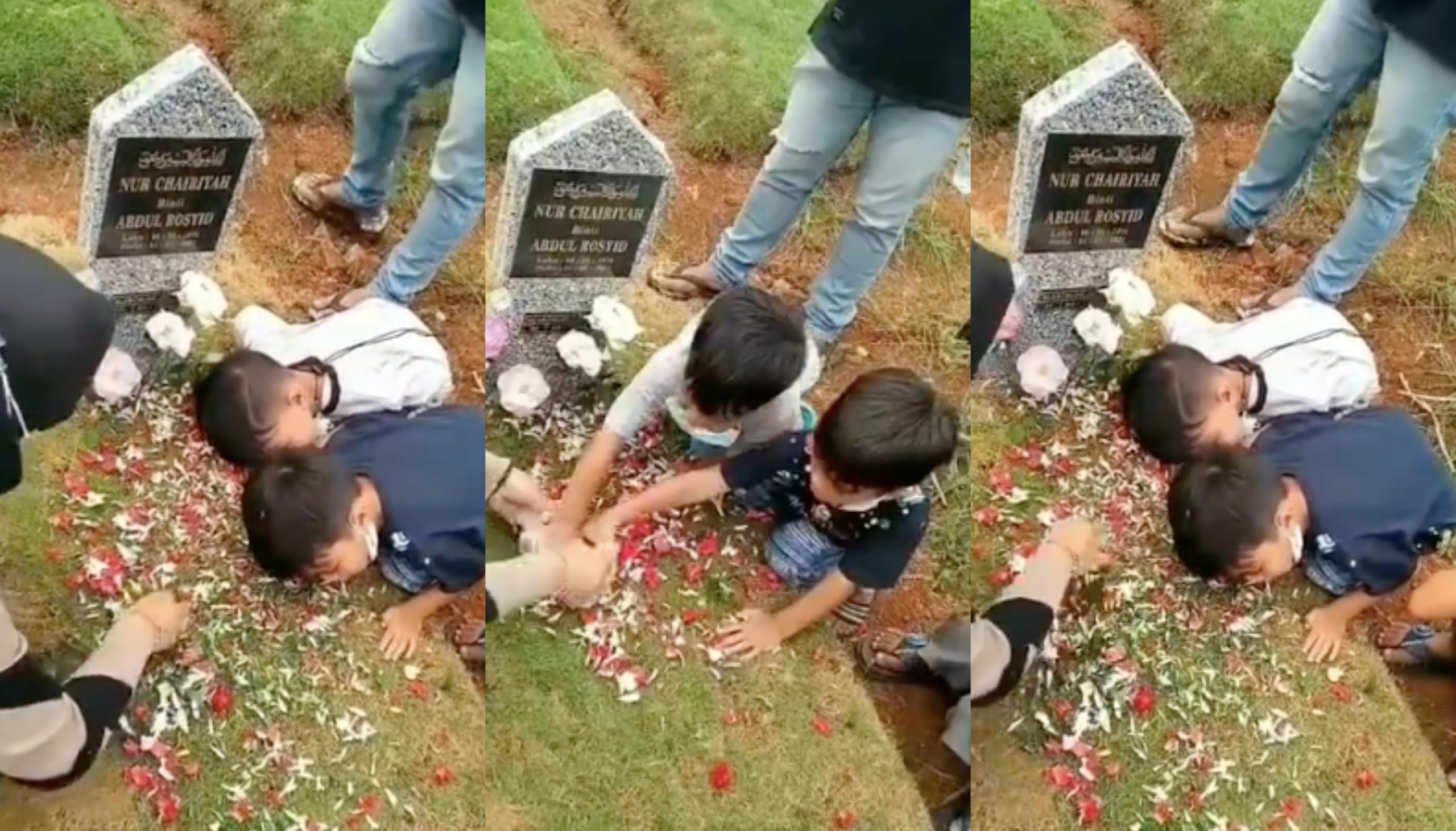 [VIDEO]’Assalamualaikum Mama Buat Apa?’ – Dua Beradik Panggil Arwah Ibu Dekat Kubur Undang Sebak!