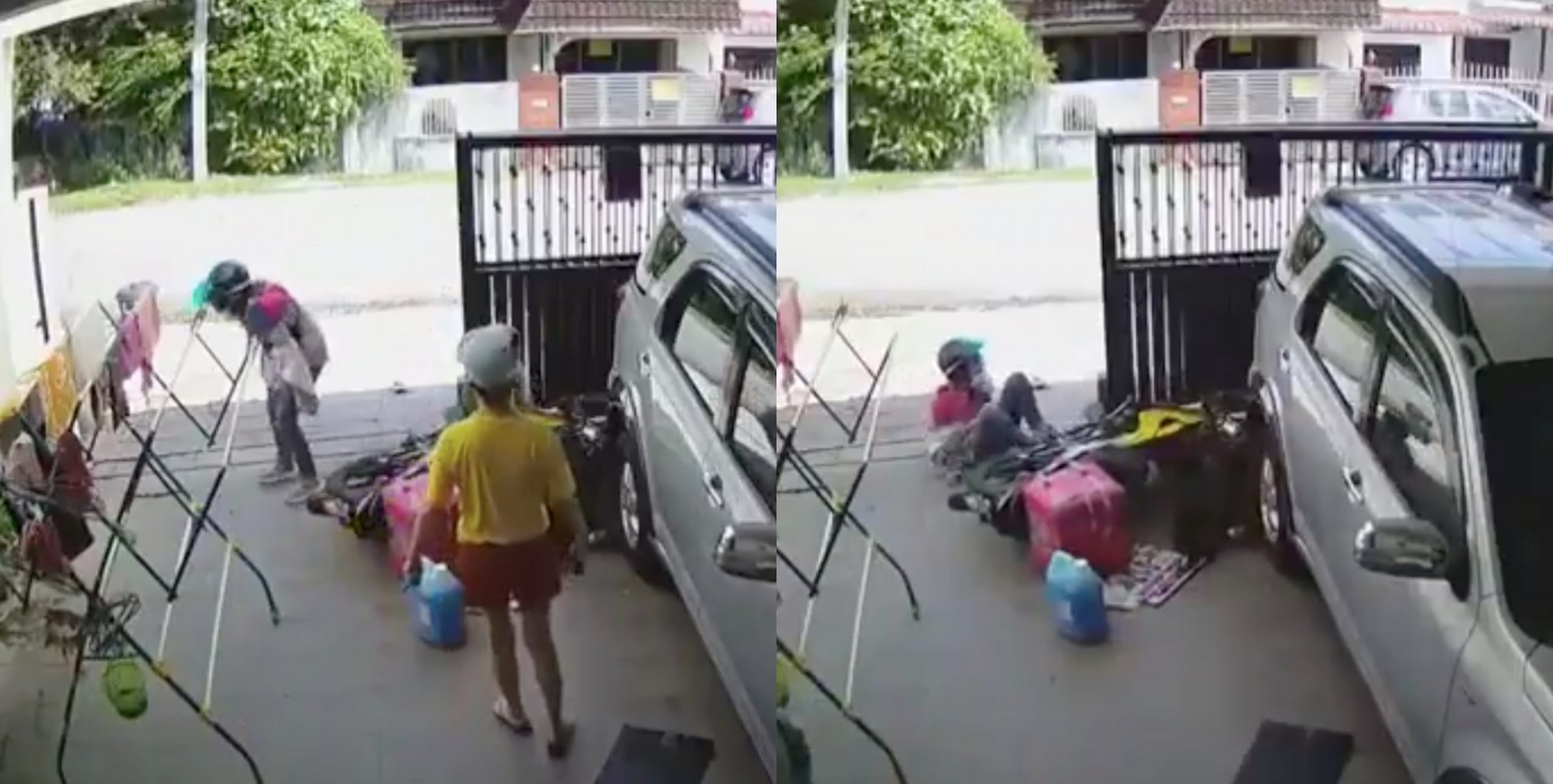 [VIDEO] Rider Penghantar Makanan Rempuh Pagar Rumah, Dipercayai Dikejar Anjing