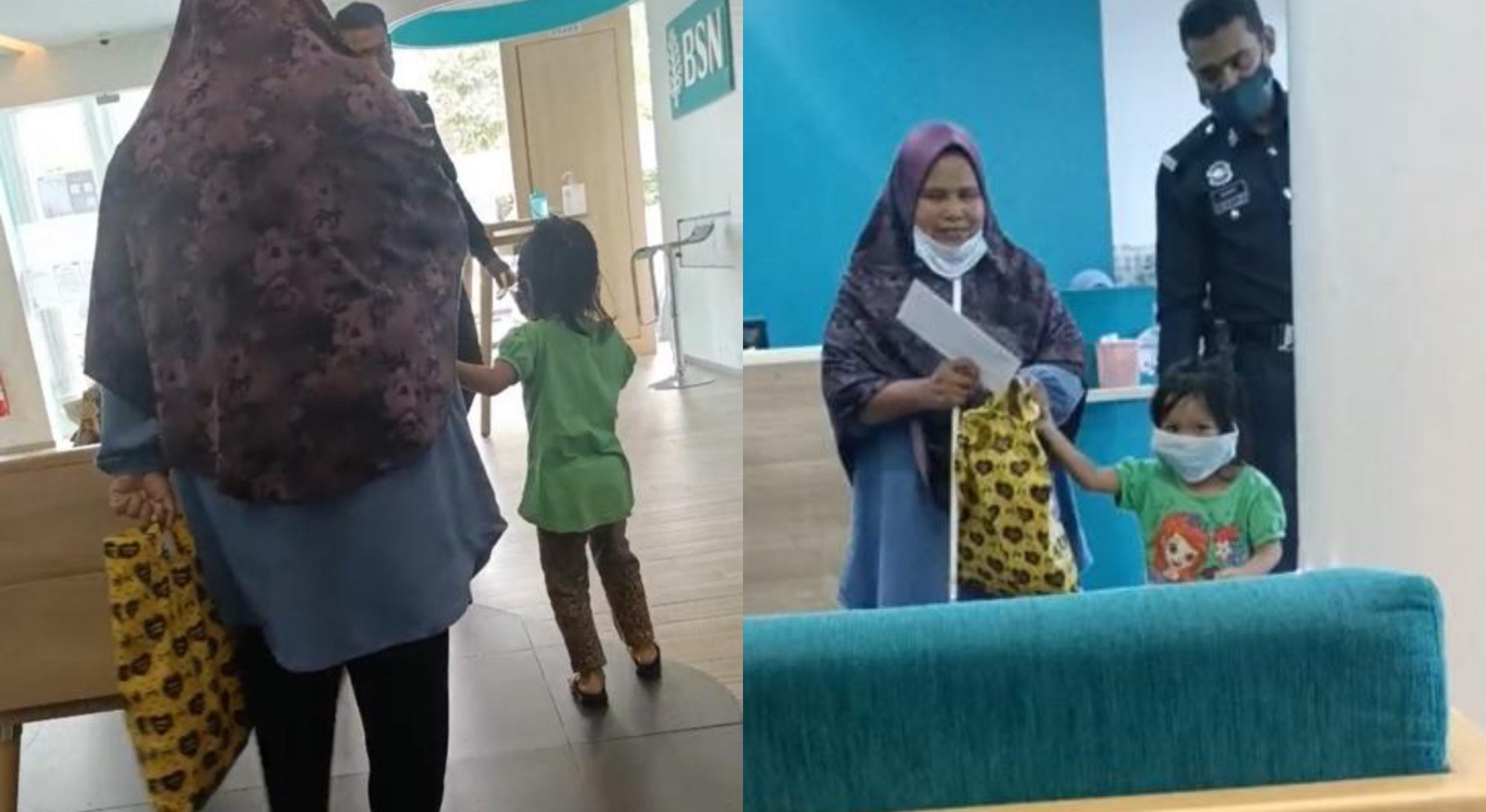 [VIDEO] Kanak-Kanak Setia Pimpin Tangan Ibu Buta Keluar Dari Bank Bikin Netizen Sebak