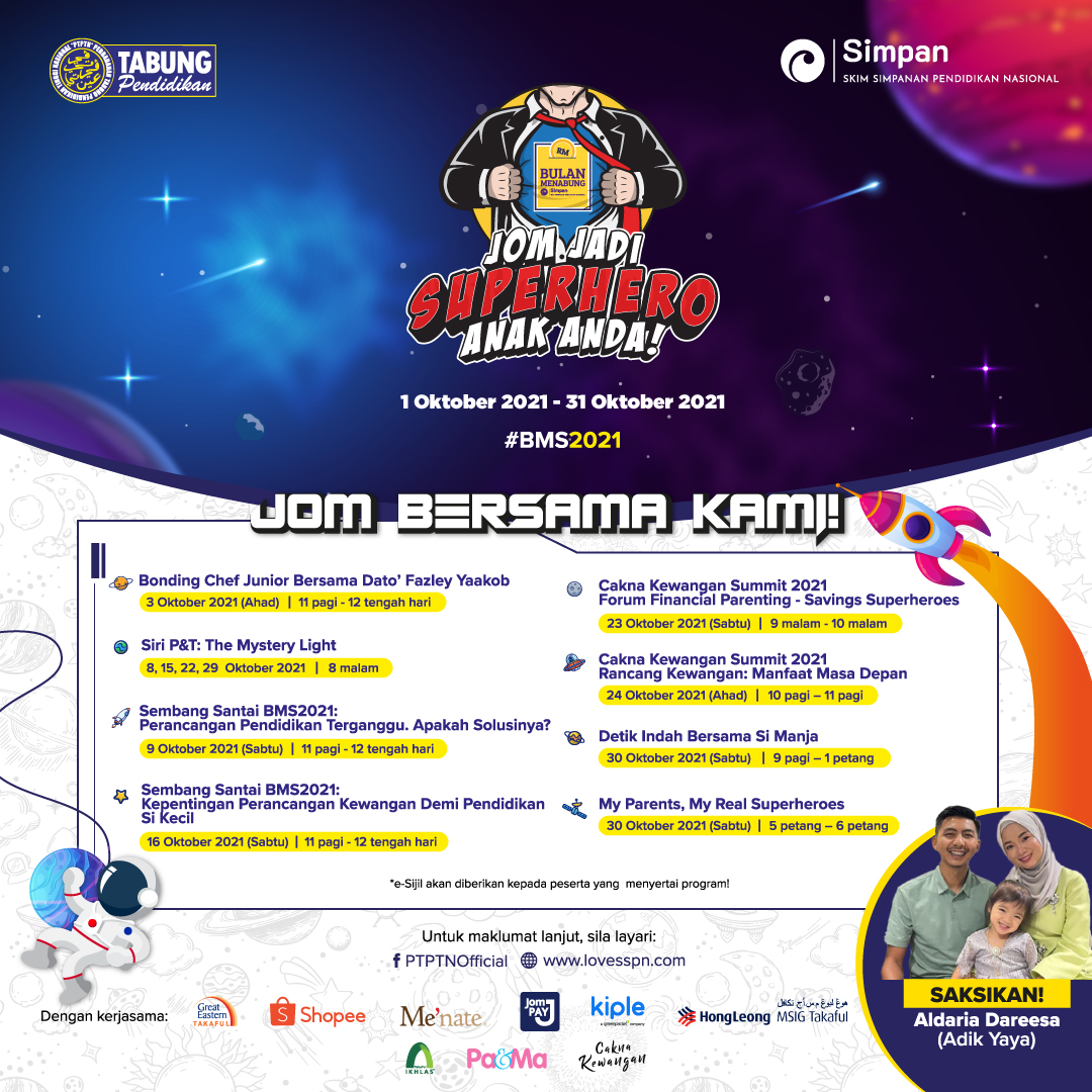 Jom Menabung Dengan Simpan Sspn Sertai Aktiviti Serta Program Menarik Sempena Bms 2021 Untuk Menangi Hadiah Hebat