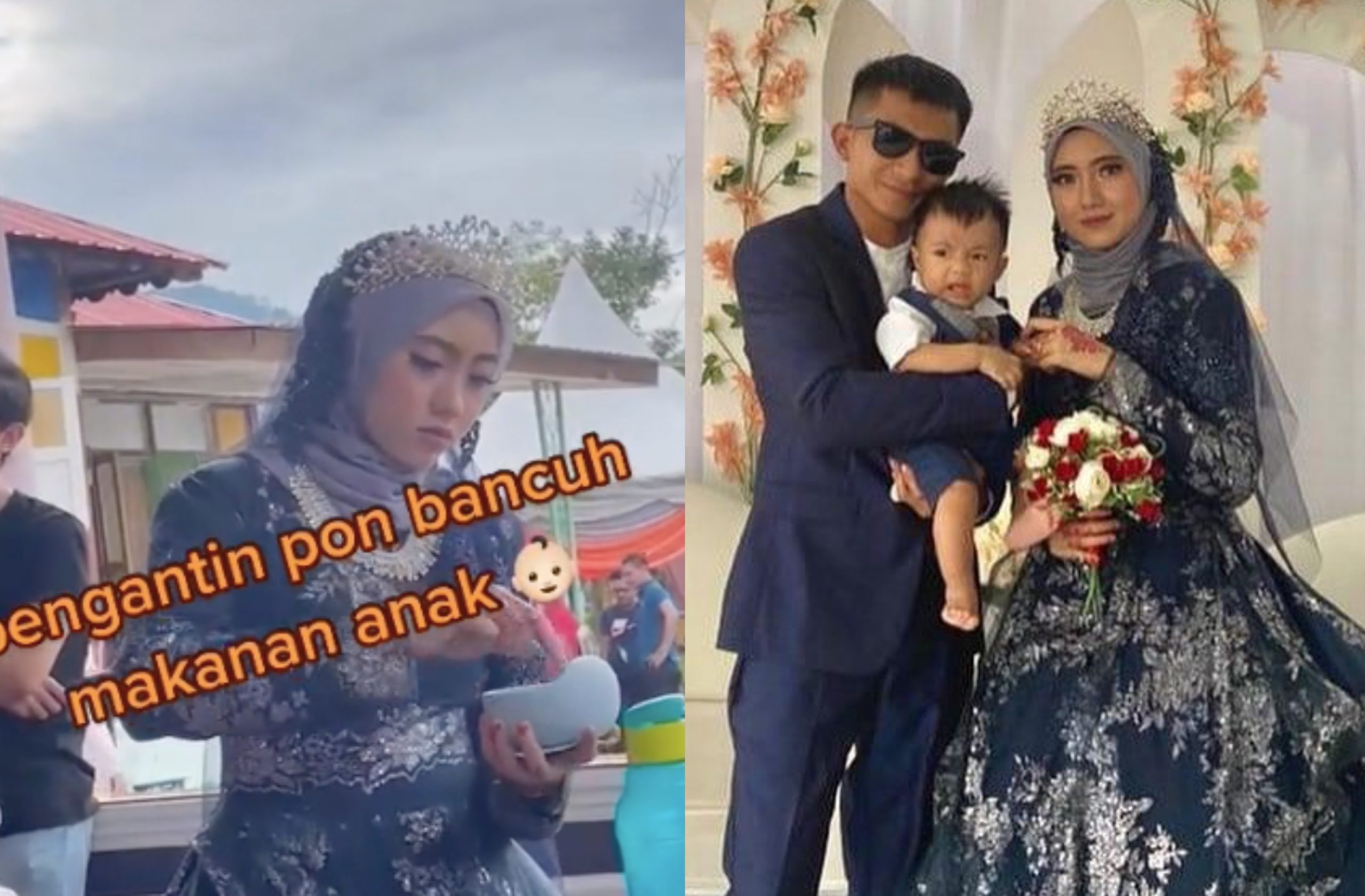 Setahun Lebih Nikah, Aksi Pengantin Bancuh Makanan Anak Di Majlis Sanding Tarik Perhatian – ‘Anak Sekali Naik Pelamin’