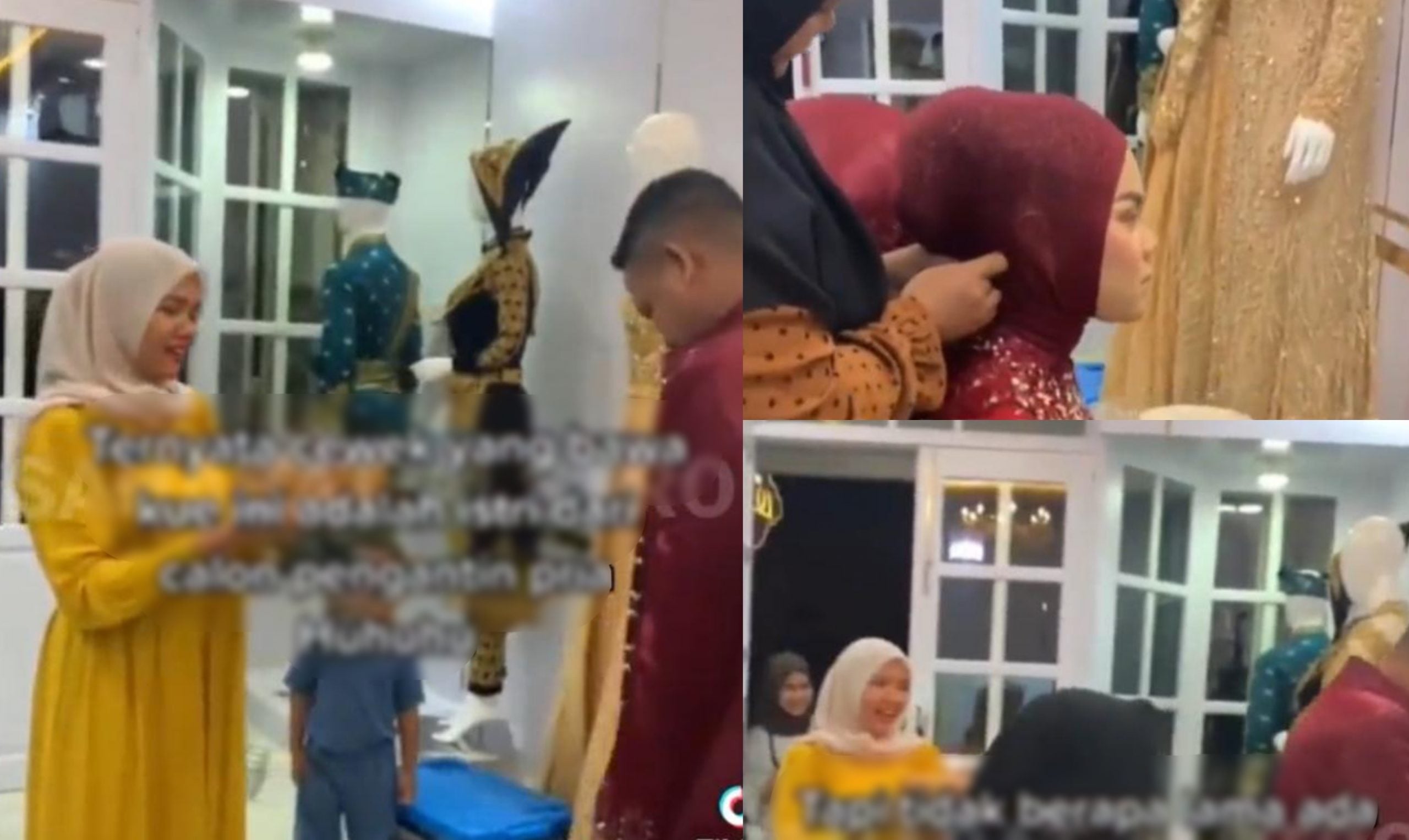 Suami Syok Try Baju Nikah, Isteri Pertama & Anak Datang Butik Pengantin Buat Kejutan Hari Jadi – ‘Sedih Tengok Budak Tu’