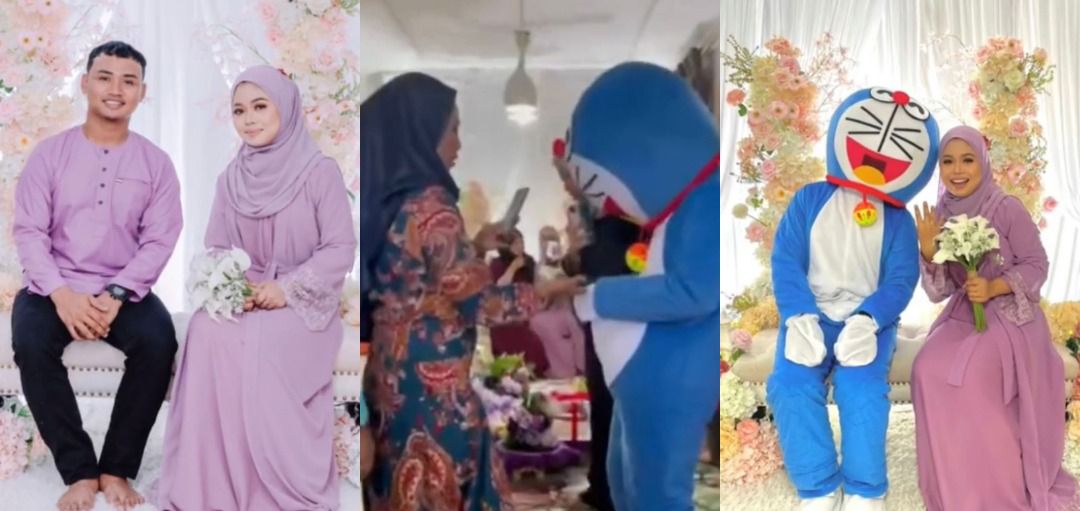 [VIDEO] Pemuda Buat ‘Surprise’ Pakai Maskot Doraemon Masa Majlis Tunang