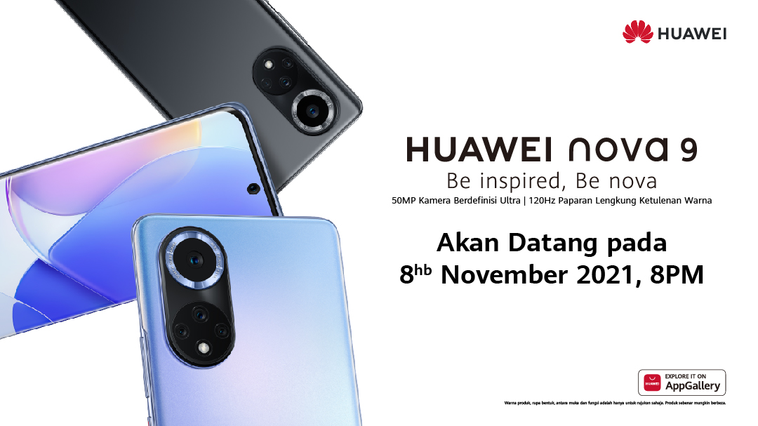 Rasai Pengalaman Yang Luar Biasa Dengan HUAWEI nova 9, Keutamaan Kamera 50MP RYYB Ultra Vision.
