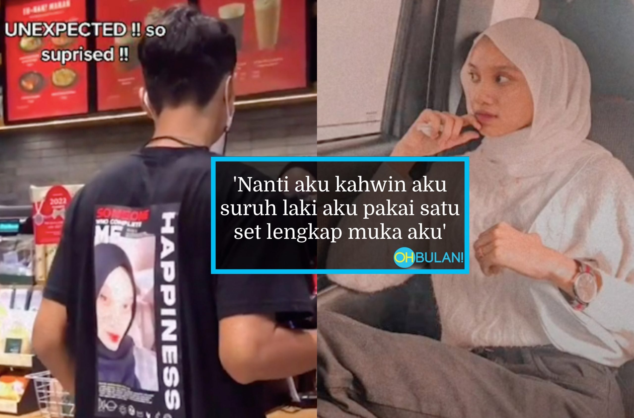 [VIDEO] Obses Dengan Pasangan, Lelaki Tak Segan Pakai T-Shirt Berwajah Teman Wanita Ketika ‘Dating’