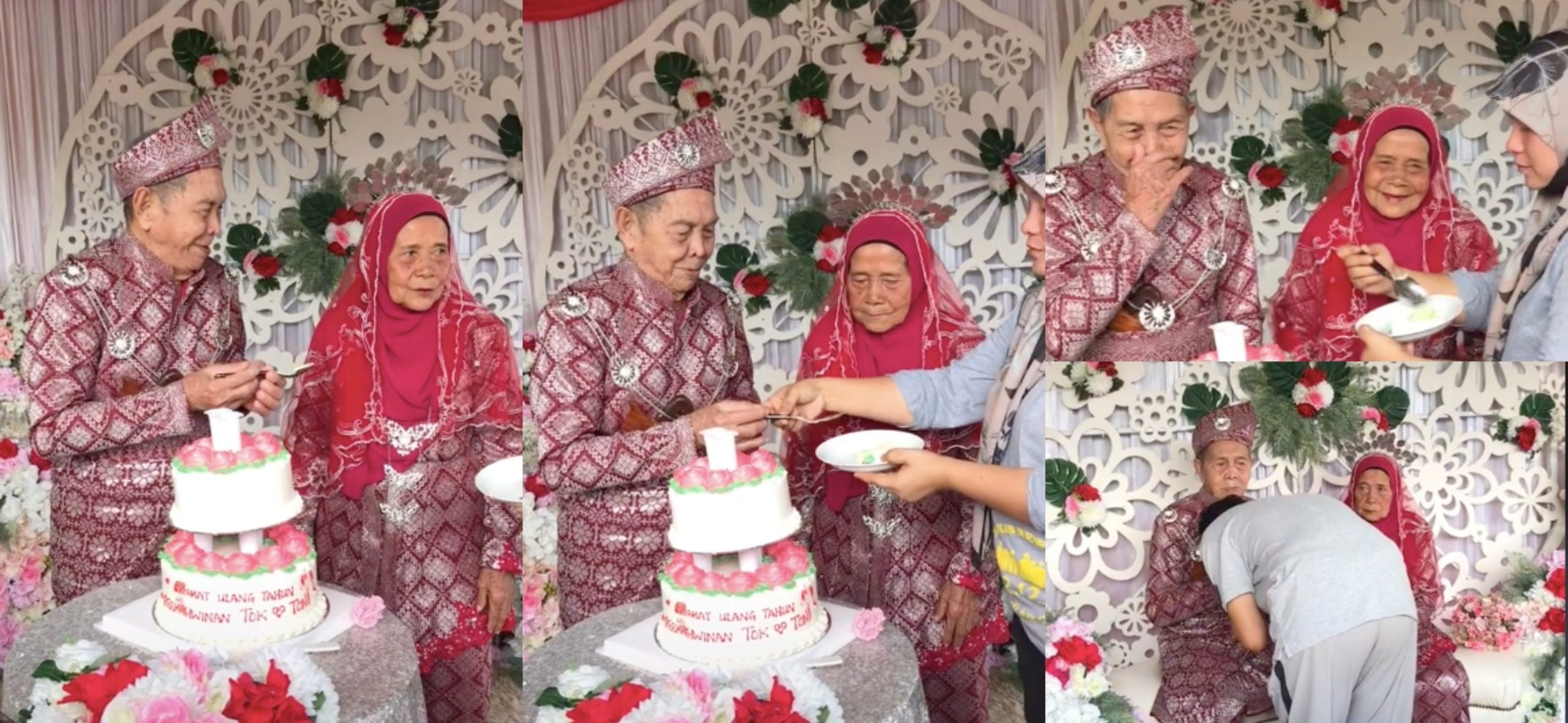 [VIDEO] Pengantin ‘Lama’ Bersanding Semula Sempena Ulang Tahun Perkahwinan Ke-73 – ‘Comel Je Malu-Malu’