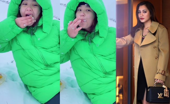Janna Nick ‘Belanja’ Nikmat Makan Salji, Netizen Siap Suruh Buat Ais Batu Campur – ‘Patut Bawa Sirap Dengan Susu Cair!’