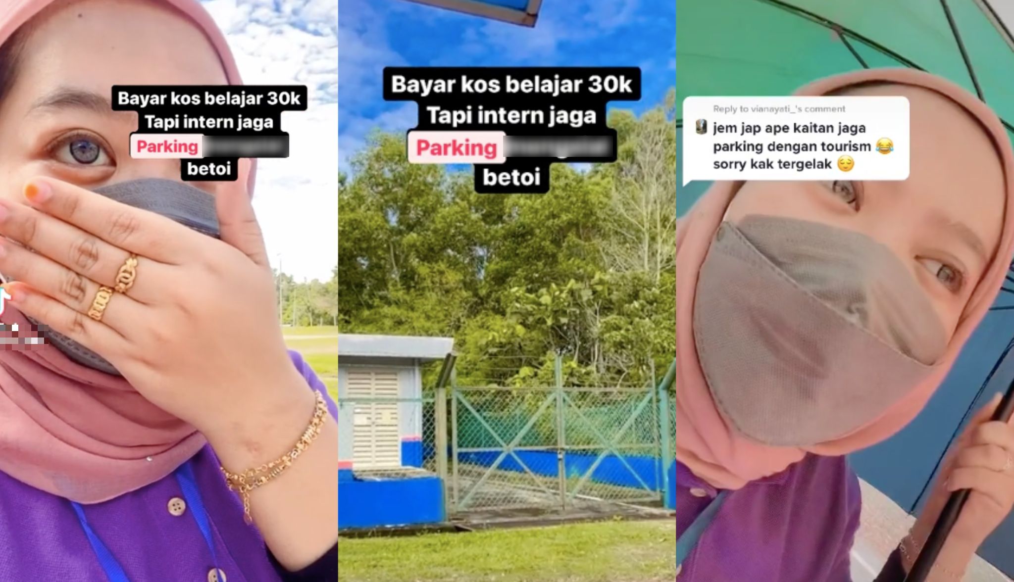 Bayar RM30k Ambil Kos Pelancongan, Gadis Akur Intern Kena Jaga Parkir Bawah Terik Matahari