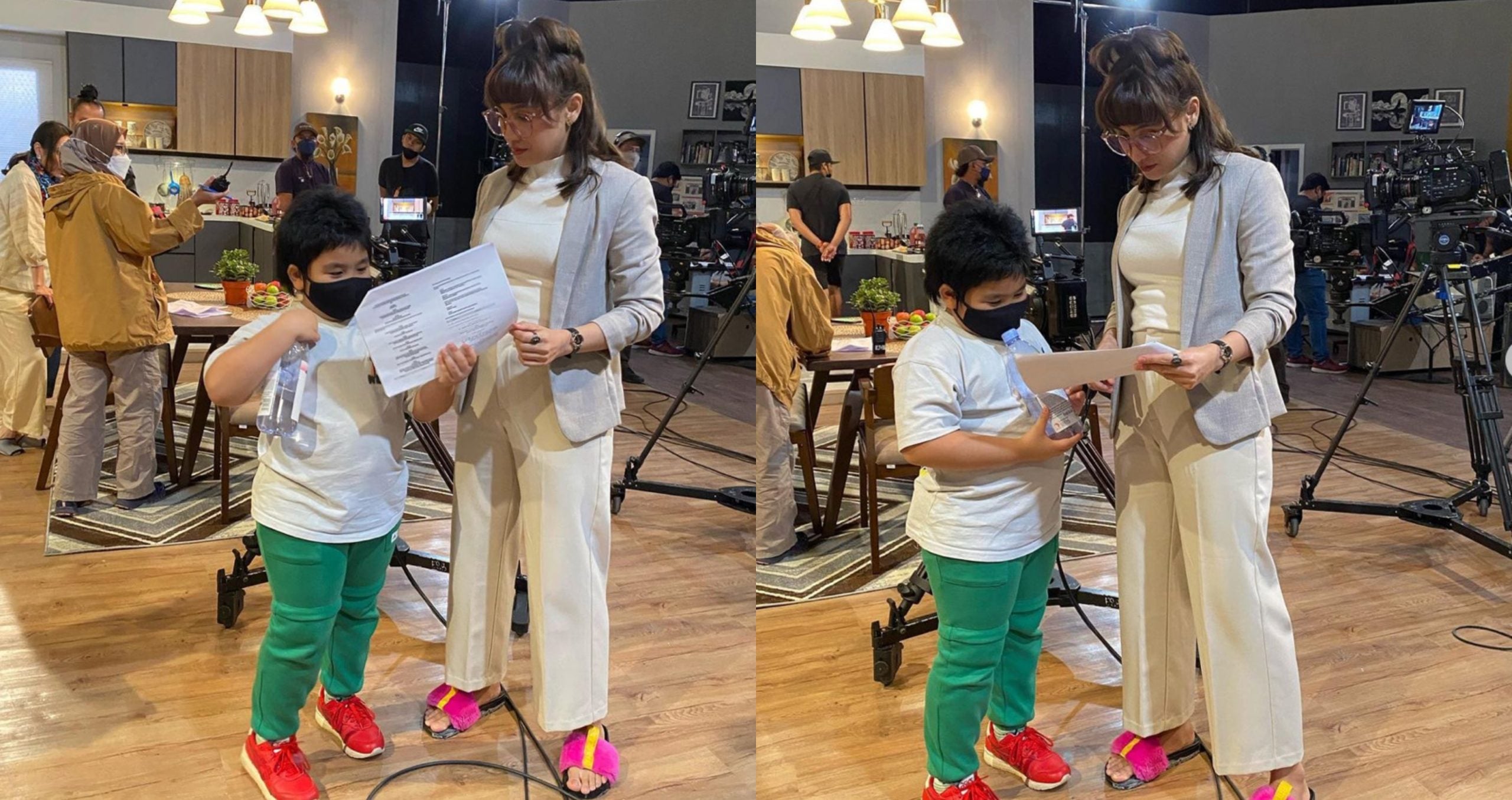 Siap Bawa Air & Skrip Bila Pengarah Kata ‘Cut’, Ozlynn Terharu Anak Lelaki Teman Jadi PA Semasa Shooting – ‘Betul Betul Ikut Cakap Papa’
