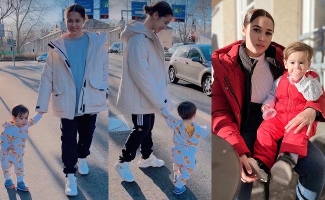 Emma Maembong Kongsi Video Bawa Anak Berjalan Di Kaki Lima, Netizen Risau Tengok Kereta Laju Lalu-Lalang