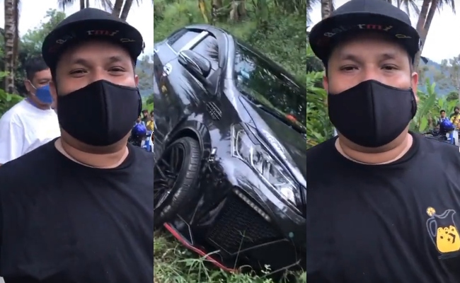 Kereta Shuk Sahar ‘Terjun’ Masuk Parit, Netizen Tanya Doa Siapa Termakbul?