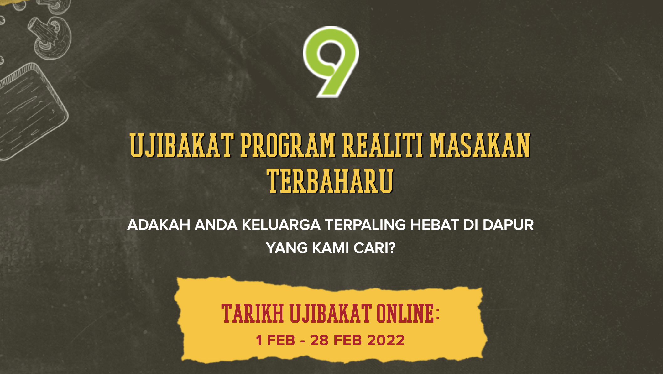 Korang Sekeluarga Hebat Memasak? Jom Sertai Uji Bakat ‘Terpaling Masak’ Program Terbaharu Di TV9!