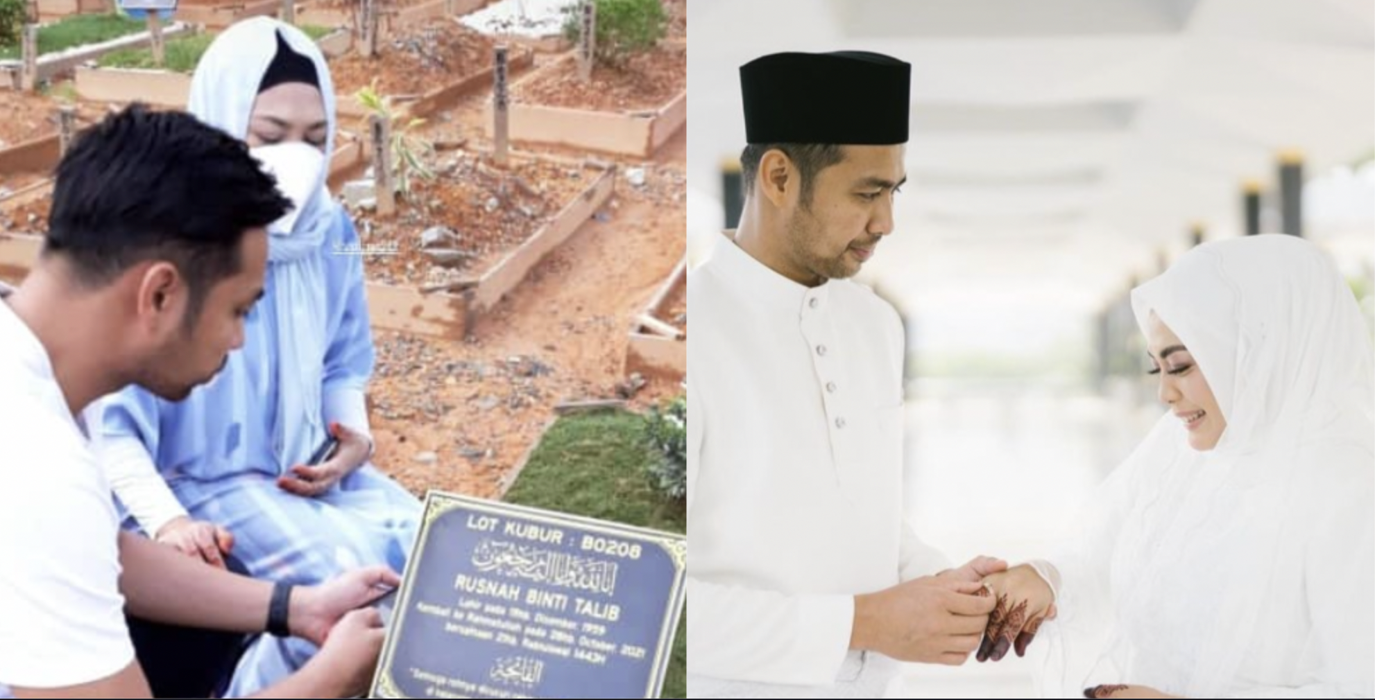 Suami Bawa Zulin Aziz Melawat Kubur Arwah Ibu, Sebak Kenangkan Hajat Terakhir – ‘Mesti Ibu Tersenyum Tengok Kami Sanding’