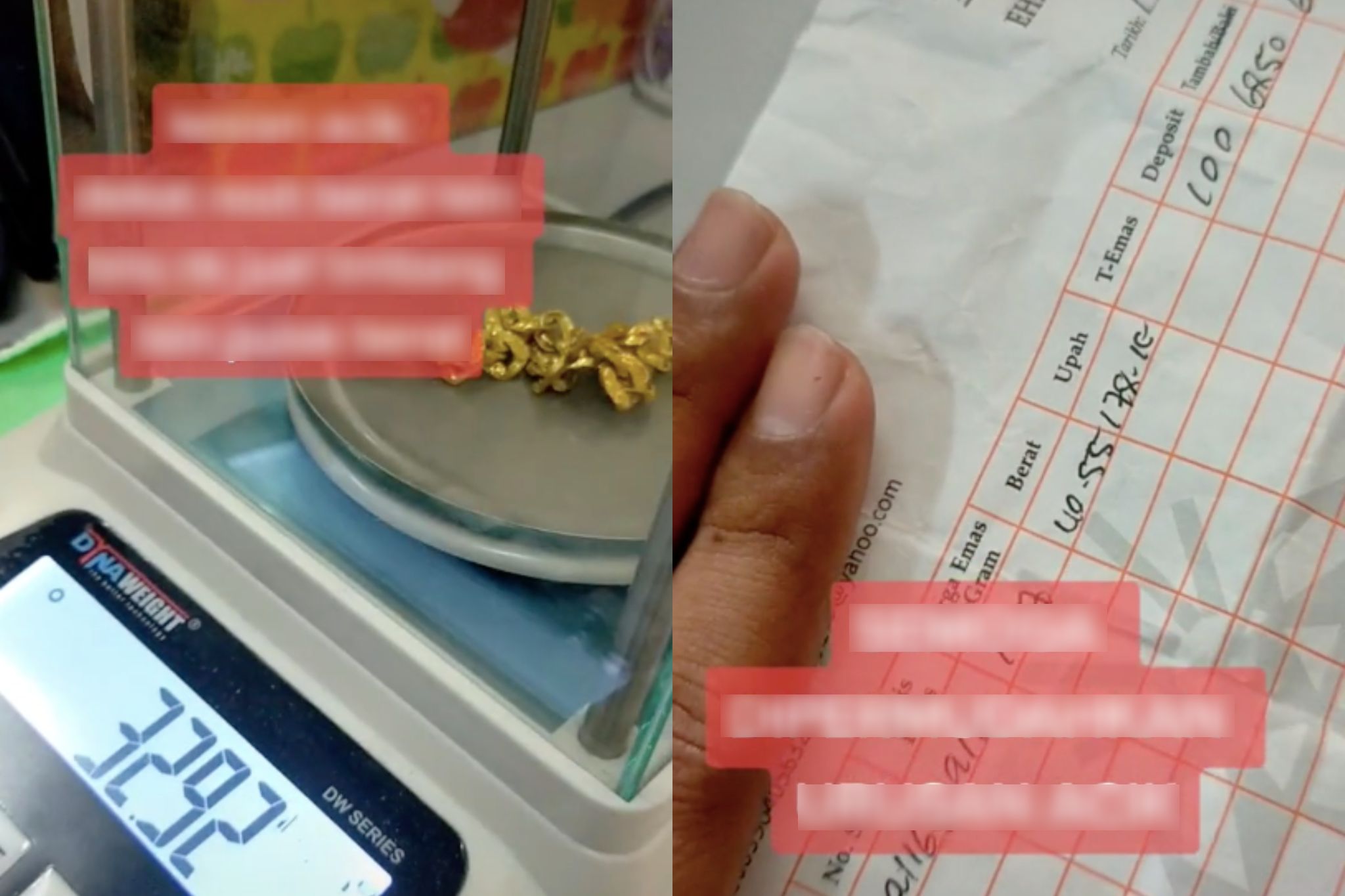 [VIDEO] ‘Dekat Resit Berat Lain, Bila Nak Jual Timbang Lain Pula Berat’ – Wanita Alami Kerugian RM2k Ditipu Beli Emas
