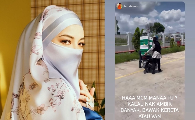 Neelofa Kongsi Rezeki, Bagi Susu Durian Percuma Dekat Orang Ramai – ‘Takda Limit Boleh Ambik Berapa Karton Pun’