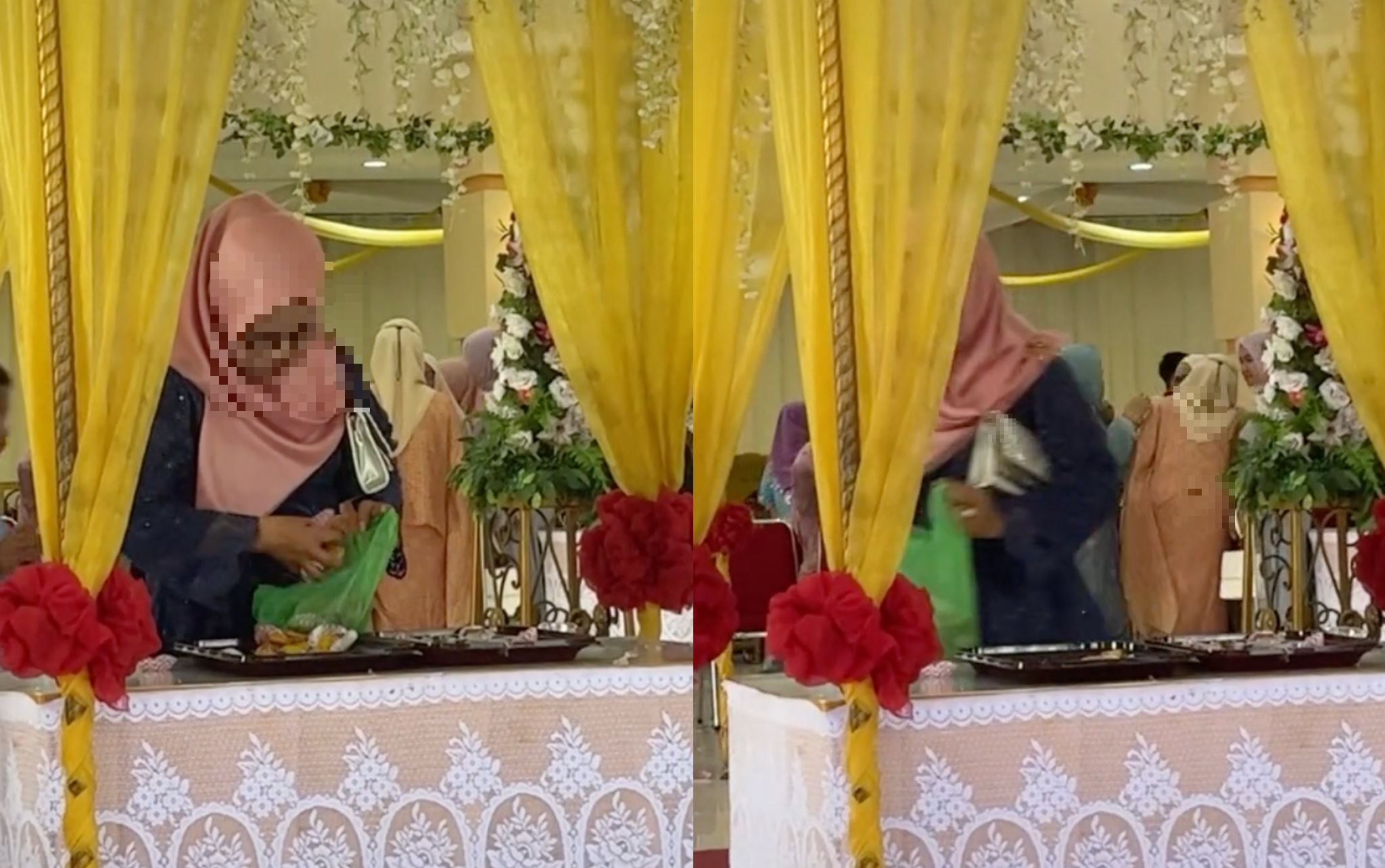 Majlis Belum Bersurai, Mak Cik ‘Tapau’ Licin Makanan Kenduri Masuk Plastik