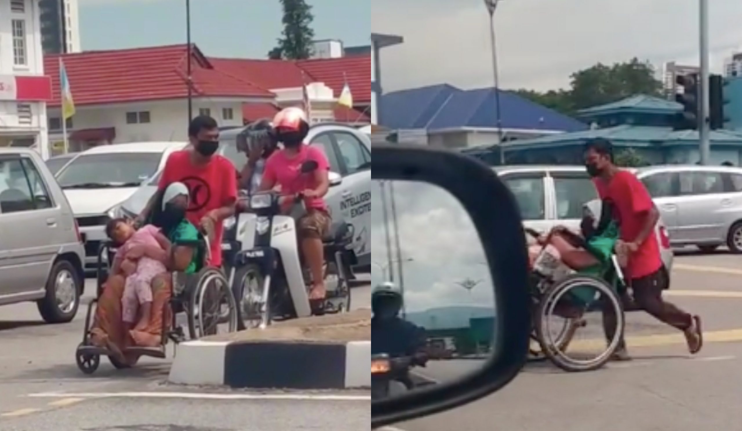 [VIDEO] Panas-Panas Tolak Isteri Dengan Anak Atas Kerusi Roda…