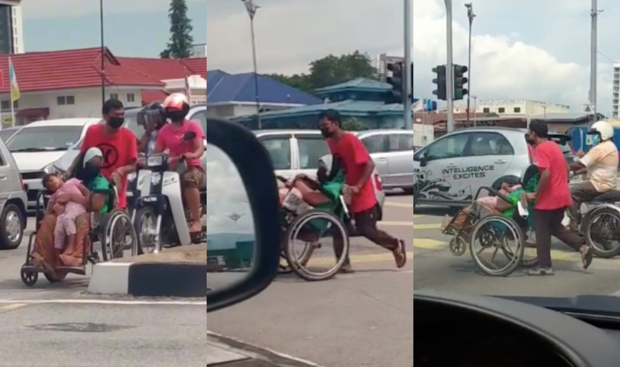 [VIDEO] Panas-Panas Tolak Isteri Dengan Anak Atas Kerusi Roda…