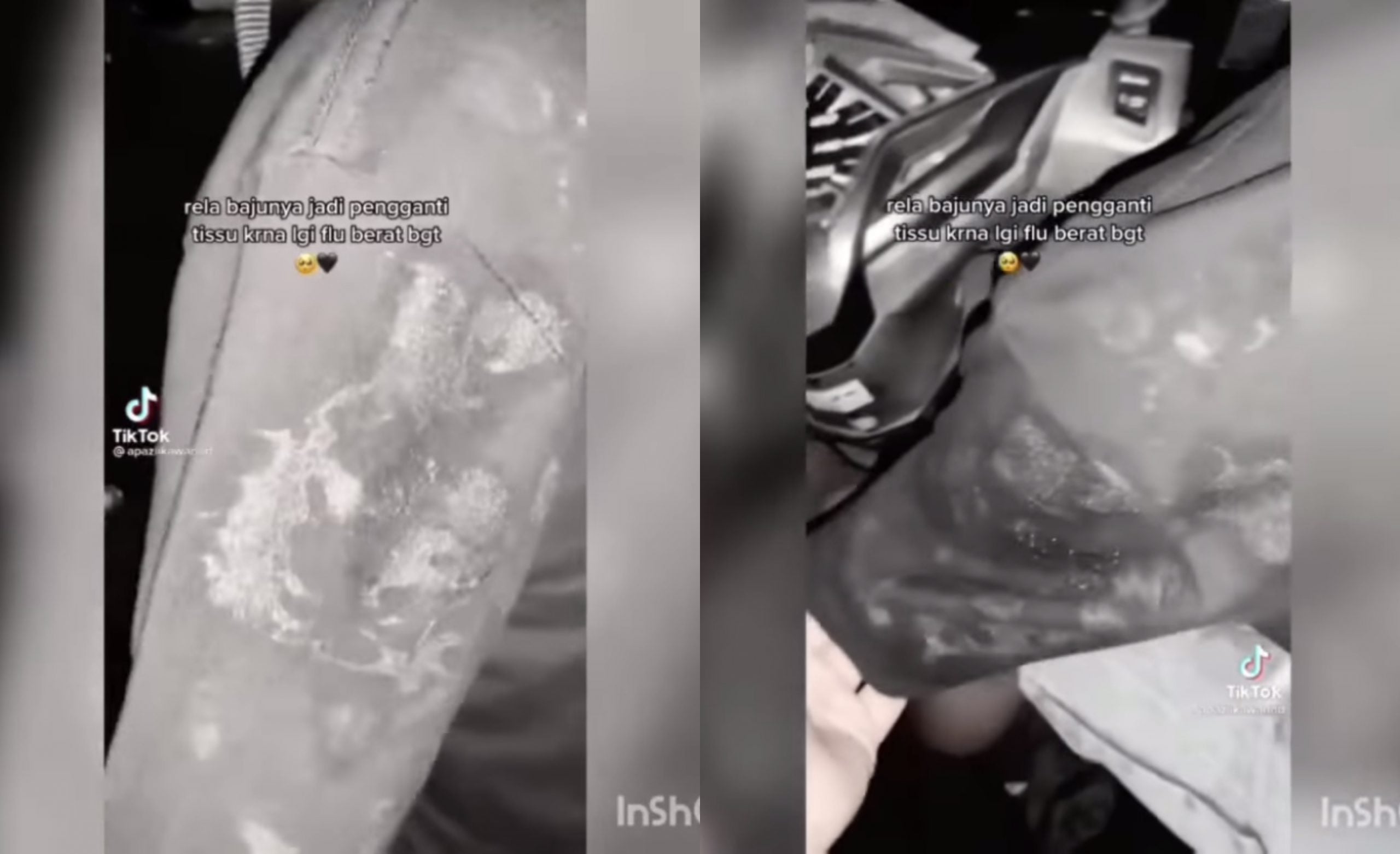 Geli Penuh Bertombok-Tombok, Lelaki Rela Baju Jadi Kain Lap Hingus Kekasih