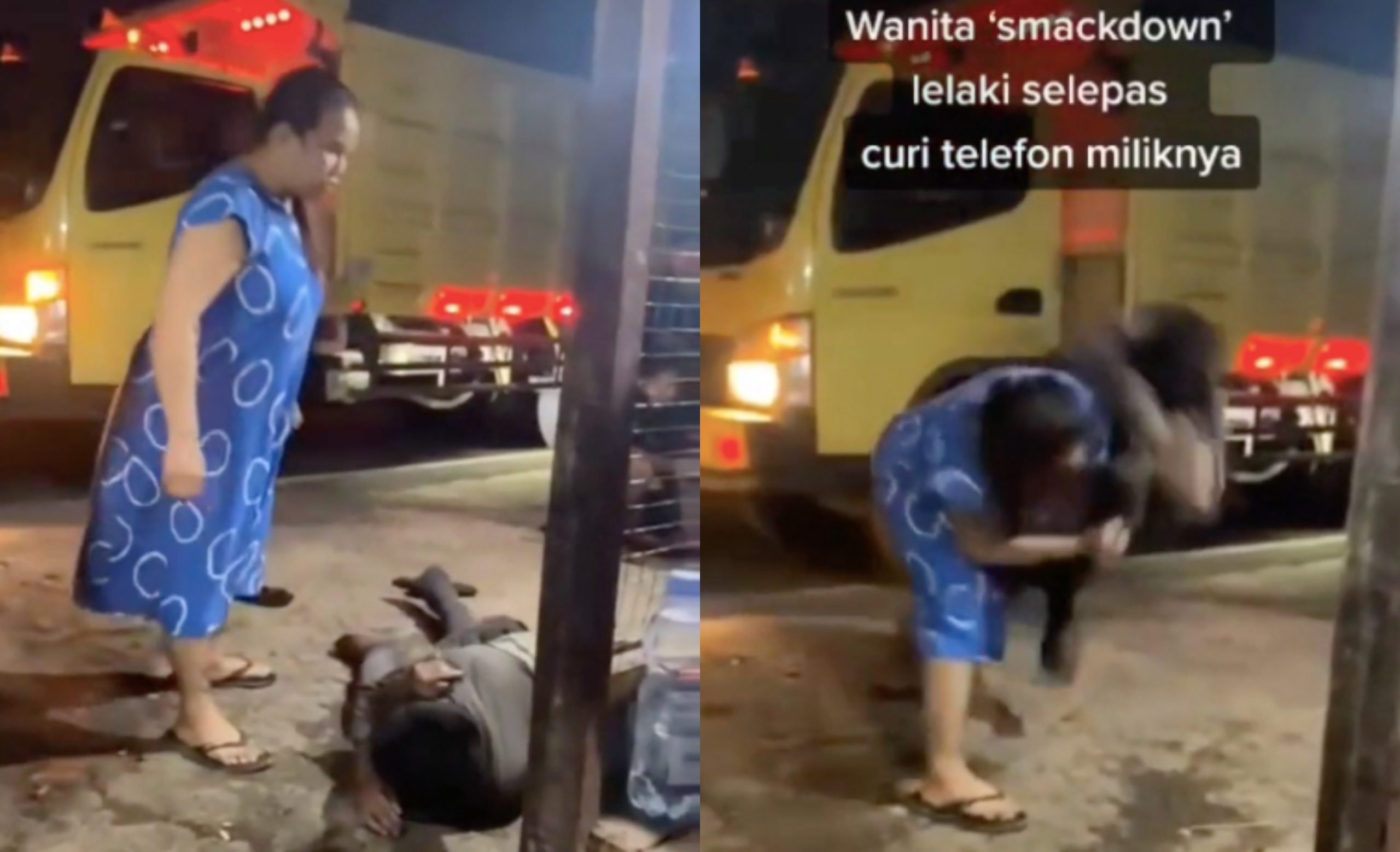 [VIDEO] Padah Curi Telefon Orang, Lelaki Tanggung ‘Derita’ Dibelasah Wanita
