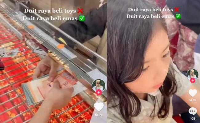 Kanak-Kanak Perempuan Guna Duit Raya Buat Beli Emas, Netizen Puji Pandai Fikir Masa Depan