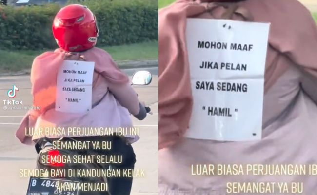 Wanita Hamil Tampal Nota, Mohon Maaf Kalau Perlahan