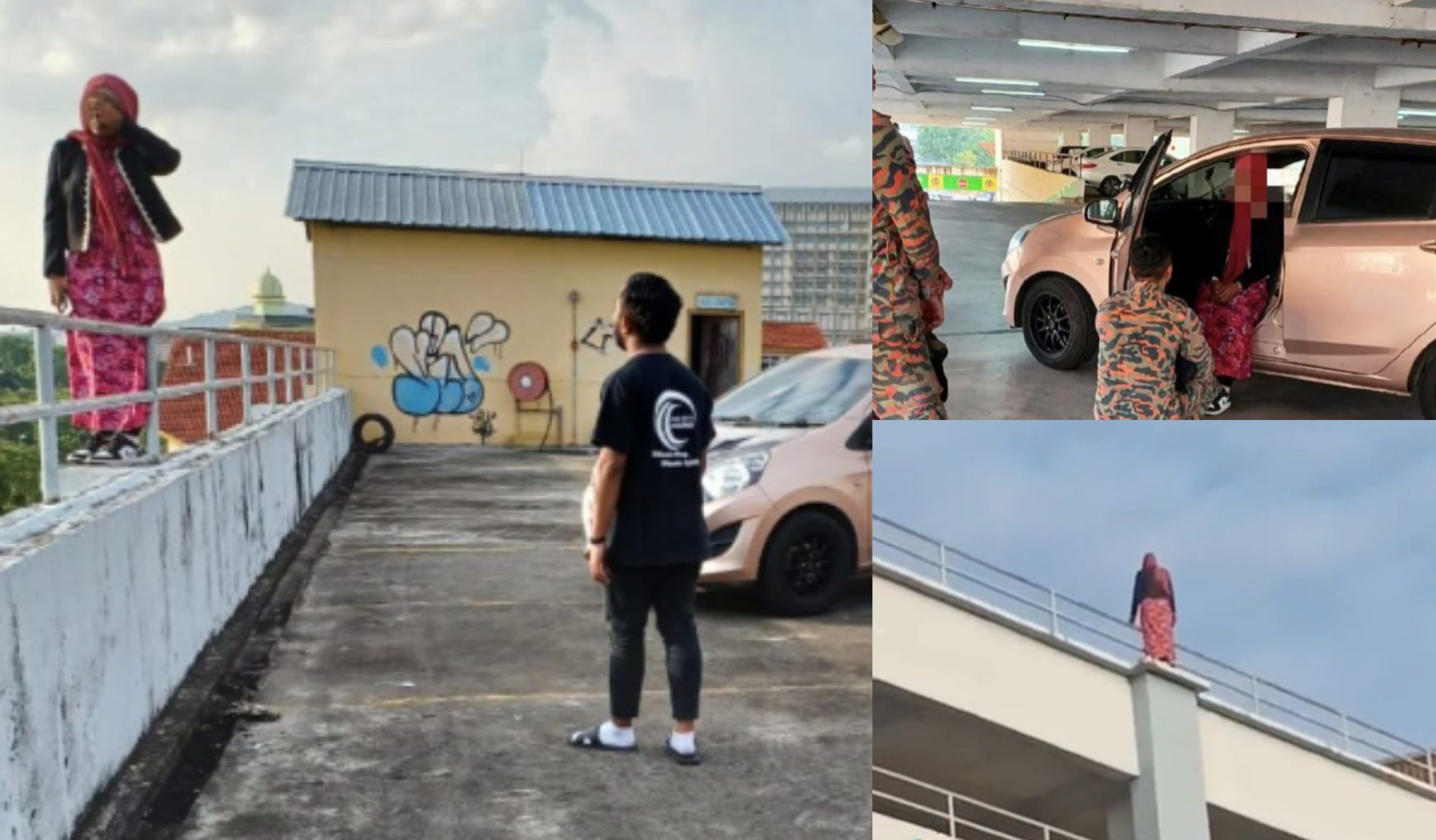 [VIDEO] 30 Minit Bomba Pujuk Gadis Cuba Terjun Dari Tingkat 5 Bangunan Pasar Raya