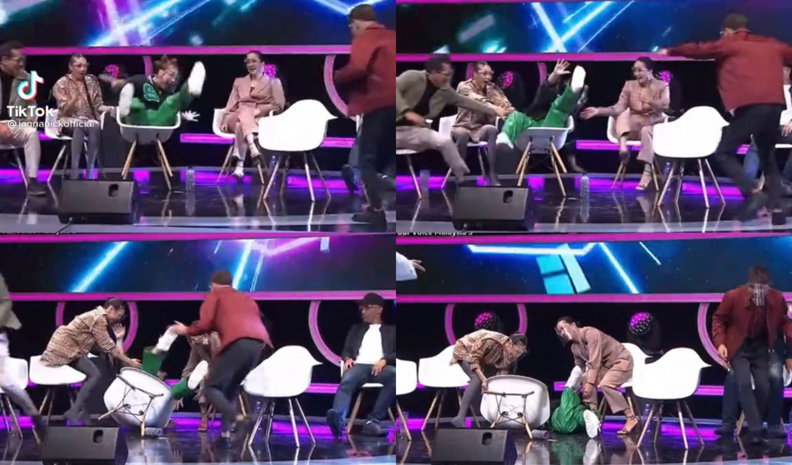 [VIDEO] Aksi Janna Nick Tergolek Dari Kerusi Bikin Netizen Berdekah – ‘Salah Landing Tu’