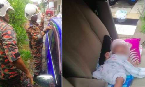 Suami Isteri Panik Bayi Berusia 47 Hari Terperangkap Dalam Kereta