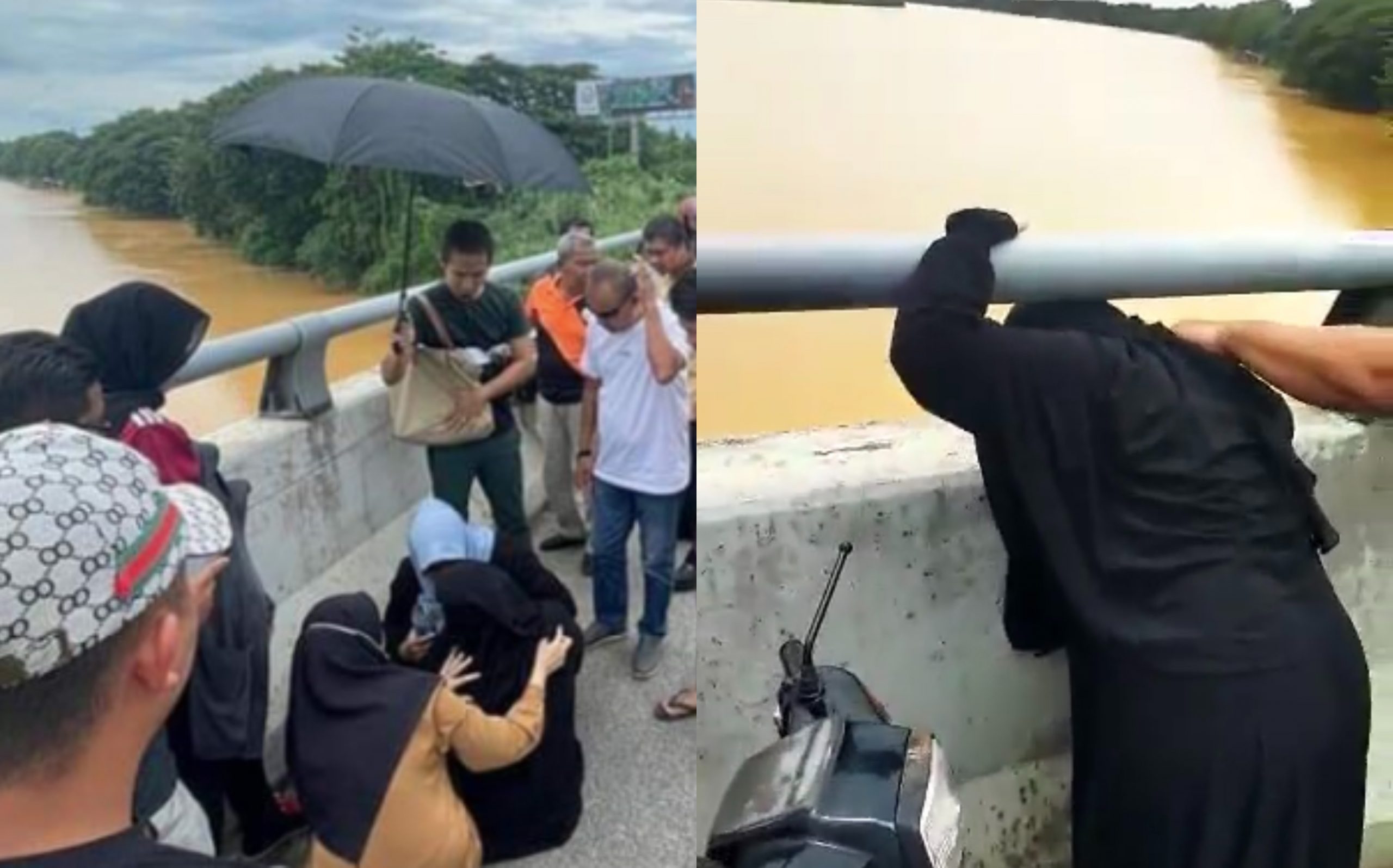 Nangis Sambil Kata ‘Saya Jahat’, Wanita Berpurdah Cuba Terjun Jambatan Rupanya Ada Konflik Rumah Tangga