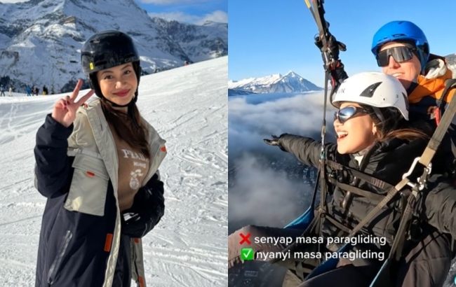 Daiyan Trisha Tak Gayat Naik ‘Paragliding’, Siap Menyanyi Atas Awan – ‘I Believe I Can Fly’