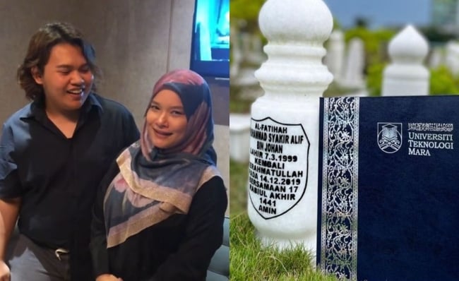 Genap Tiga Tahun Pemergian Anak, Nora Ariffin Lawat Pusara Bawak Skrol Diploma – ‘Mama Reda…’