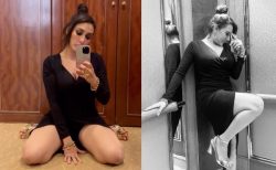 VIDEO] Tayang Pakai Dress Seksi, Zarina Anjoulie Padam Gambar Tunang