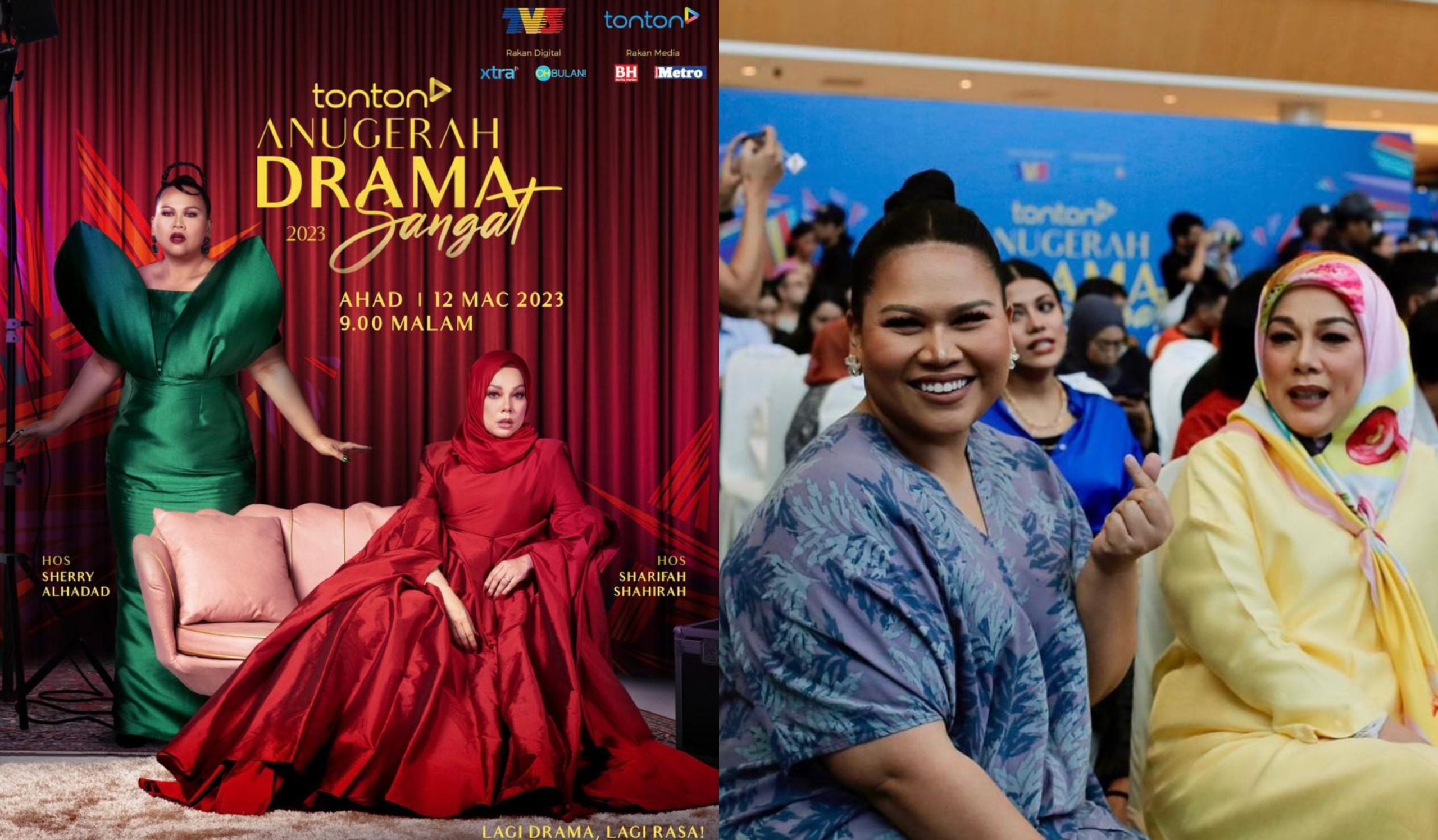Gandingan Mantap Hos Sherry Alhadad & Sharifah Shahirah Bakal Gegar Tonton Anugerah Drama Sangat