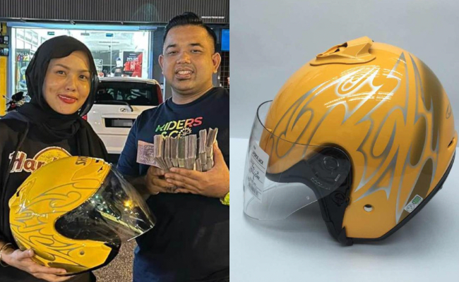 Isteri Beli Suami Helmet Kayangan ‘Cash’ Harga RM86,000