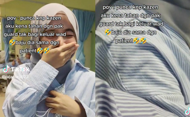 [VIDEO] ‘Pak Guard’ Larang Gadis Keluar Hospital, Gara-Gara Pakai Baju Sama Dengan Pesakit