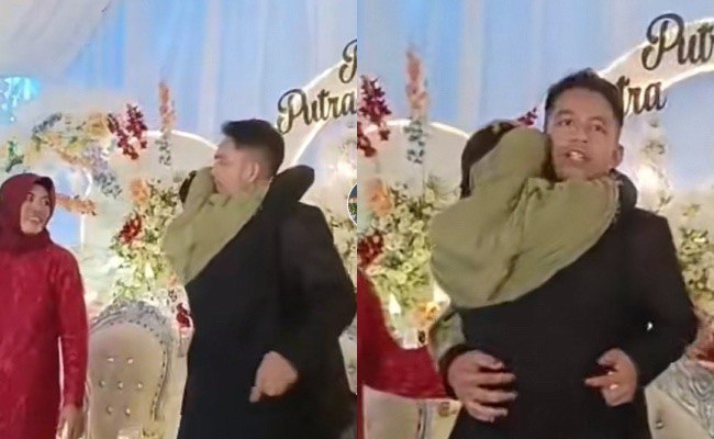 [VIDEO] Pengantin Lelaki Dipeluk Erat Oleh ‘Wanita Berpurdah’, Rupa-Rupanya…