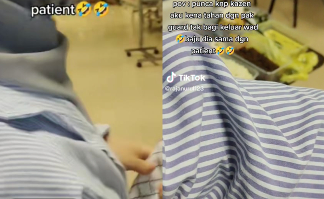 [VIDEO] ‘Pak Guard’ Larang Gadis Keluar Hospital, Gara-Gara Pakai Baju Sama Dengan Pesakit