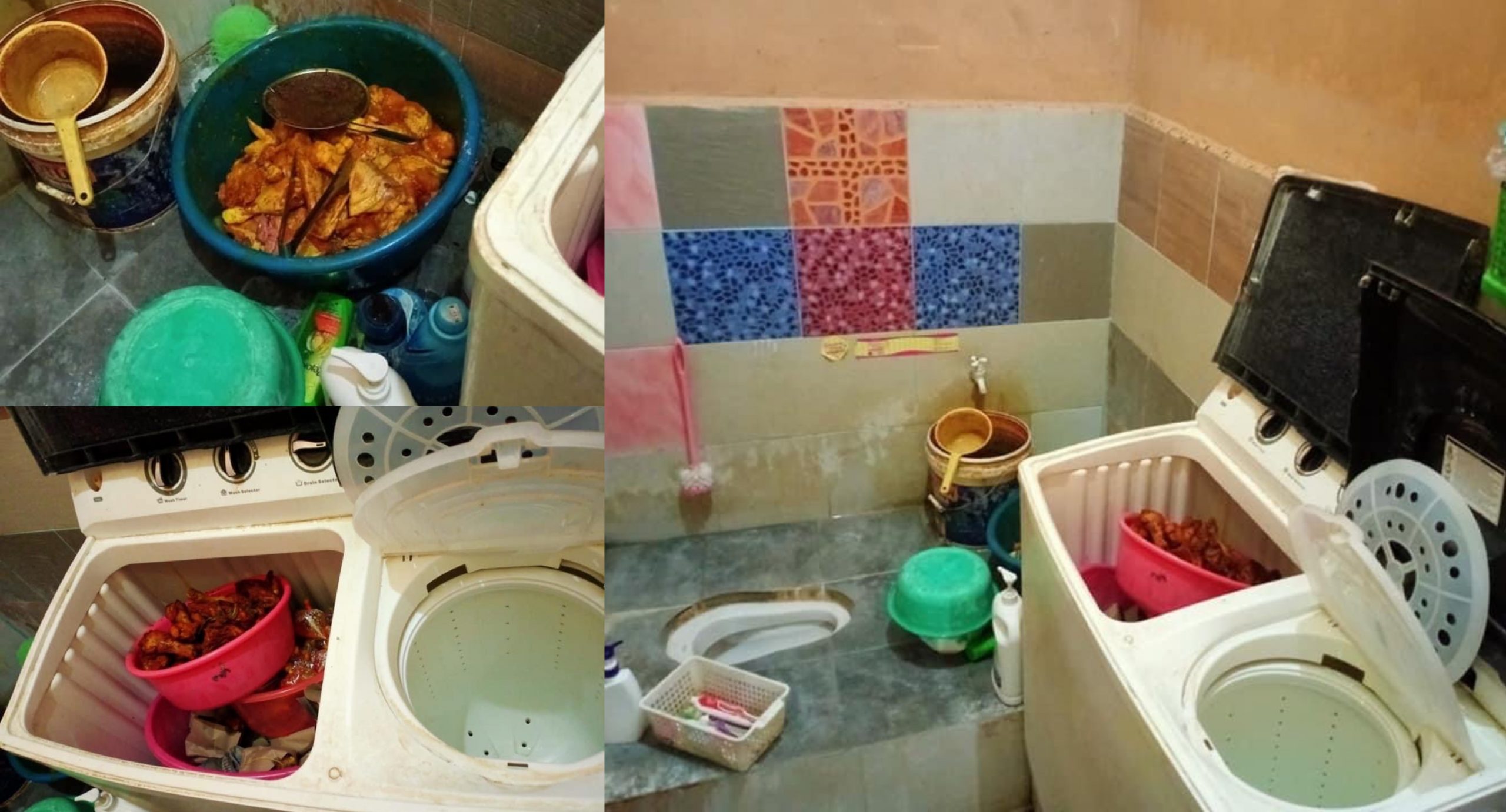 Jual Makanan Dekat Orang Tak Puasa, Peniaga  Perap Ayam Dalam Tandas & Sorok Lauk Dalam Mesin Basuh