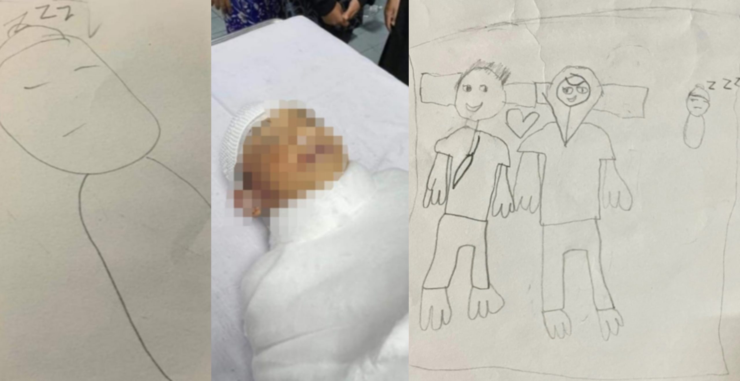 ‘Mama Ayah, Aydan Tidur Dulu..’ –  Lukisan Terakhir Petanda Anak Pergi Selamanya