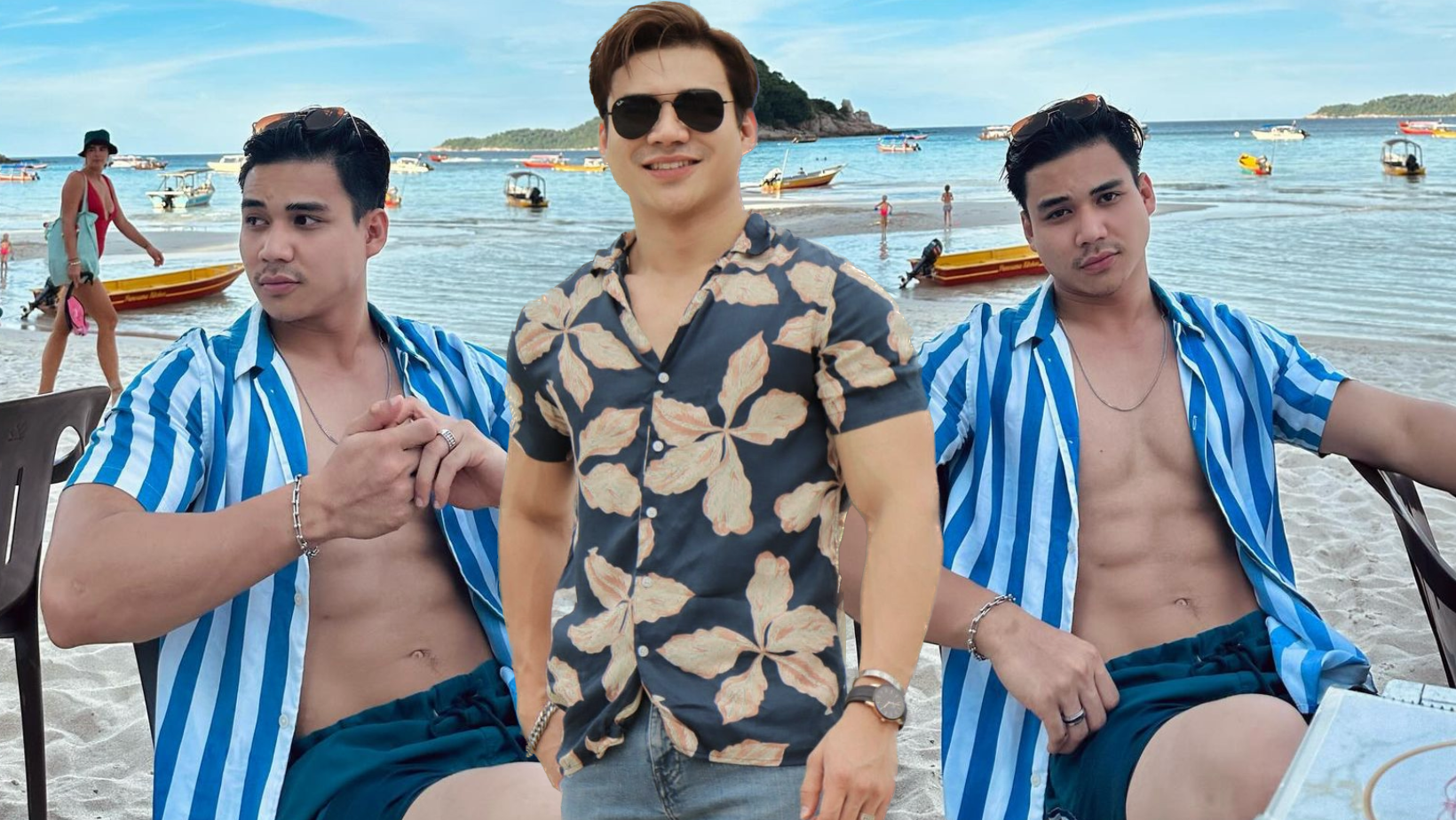 Posing Tepi Pantai Sambil Tayang ‘Sixpack’, Netizen Tegur Atiq Azman -‘Dulu Acah Jaga Aurat’