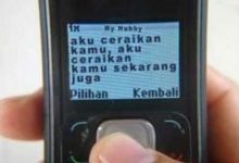 Kantoi Terlanjur Dengan Kekasih Janda, Suami Ceraikan Isteri Talak Tiga Melalui SMS