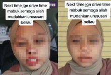 Netizen Tegur Perbuatan Teguk Air Beralkohol, Wanita Sedar Haram – ‘Terima Kasih Untuk Nasihat’