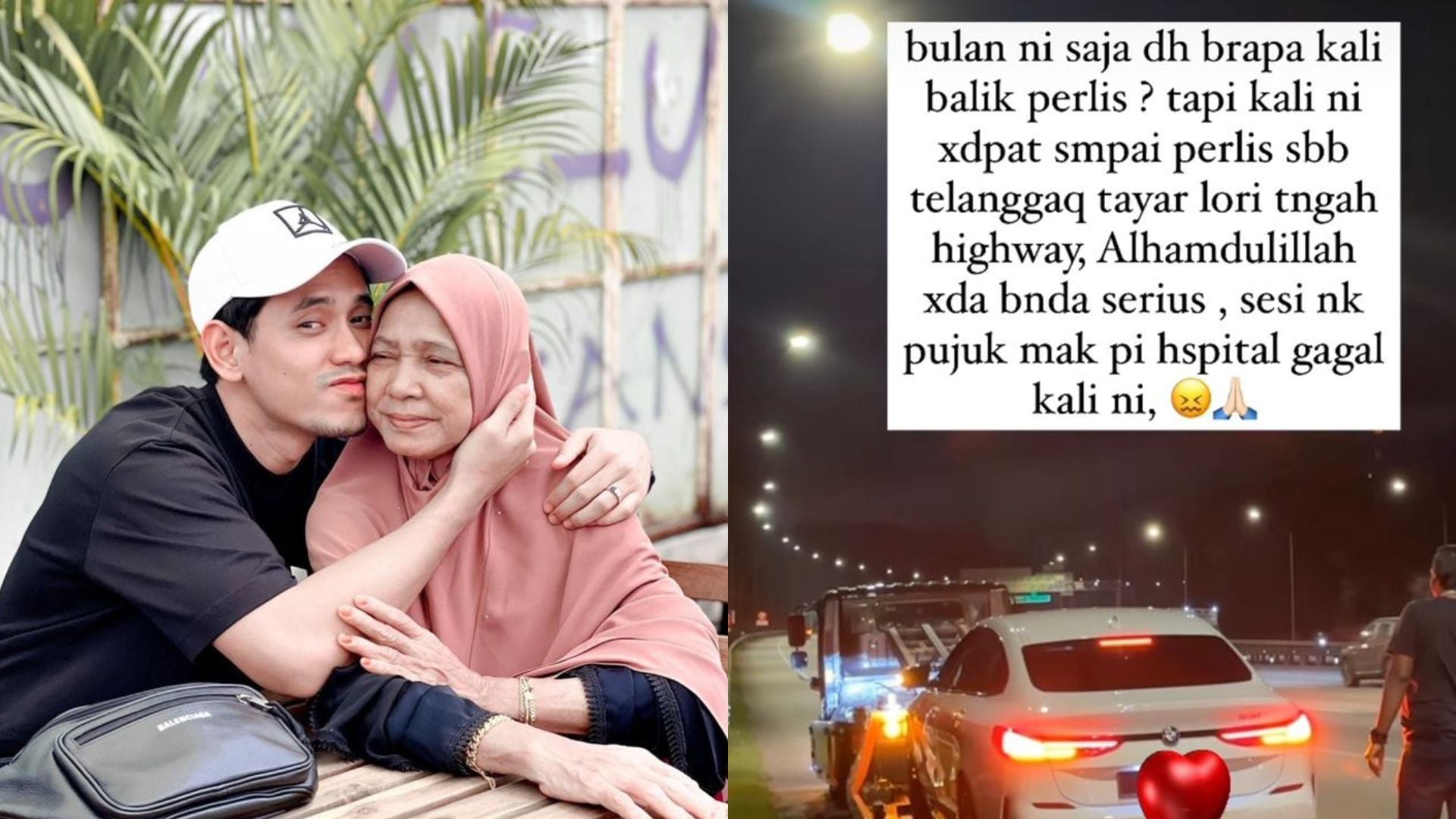 Kereta BMW Khai Bahar Langgar Tayar Lori, Niat Nak Pujuk Ibu Ke Hospital Tak Kesampaian