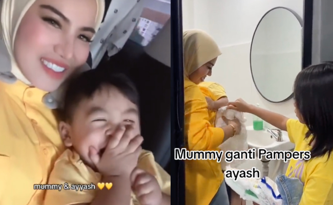 [VIDEO] Netizen Puji Watie Hanifiah Tak Kekok Tukar Lampin Ayash – ‘Ibu Segera Anugerah Allah Paling Mulia’