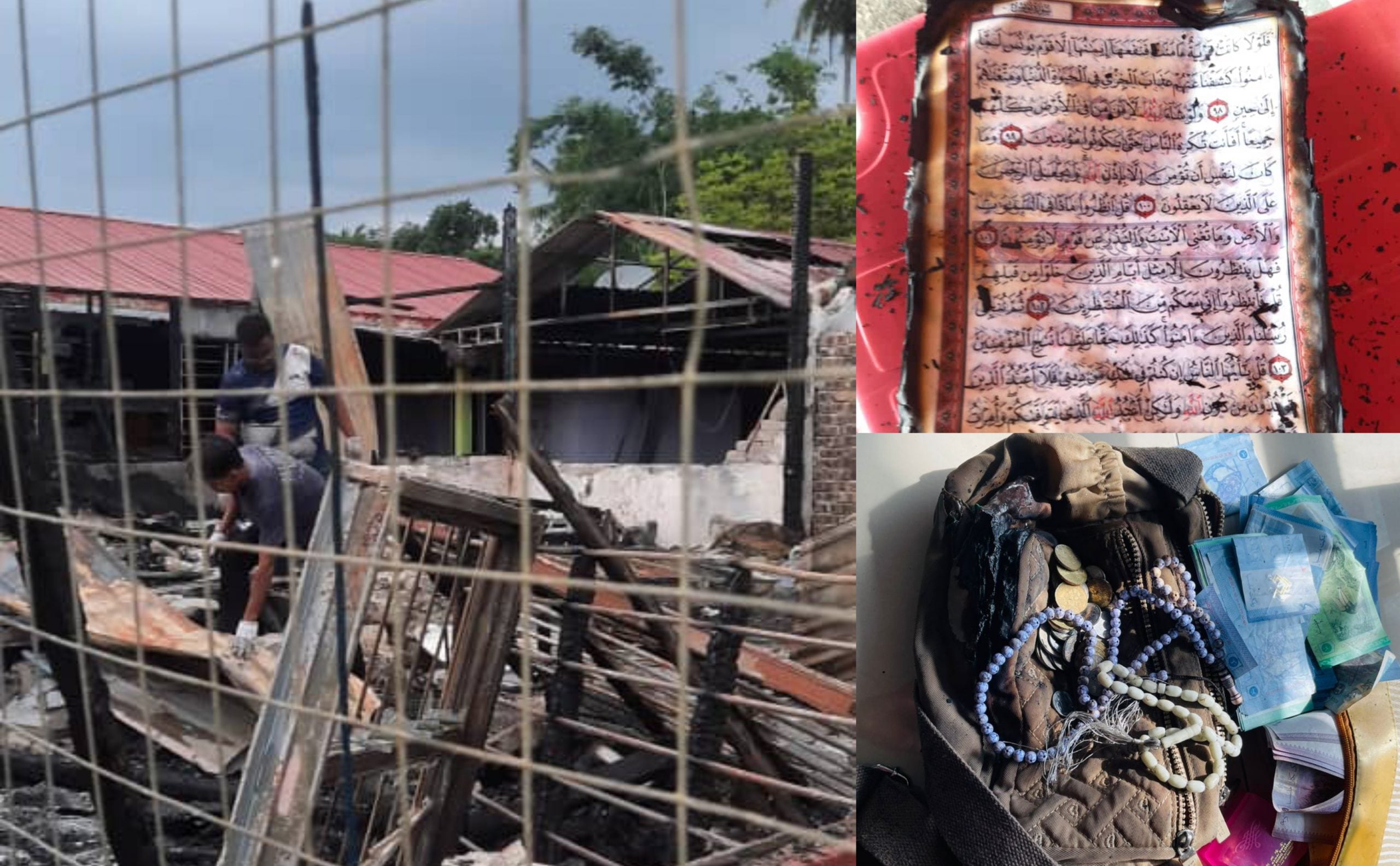 [VIDEO] Rumah 100 Peratus Dijilat Api, Al-Quran & Tasbih Ditemui Dalam Keadaan ‘Sempurna’