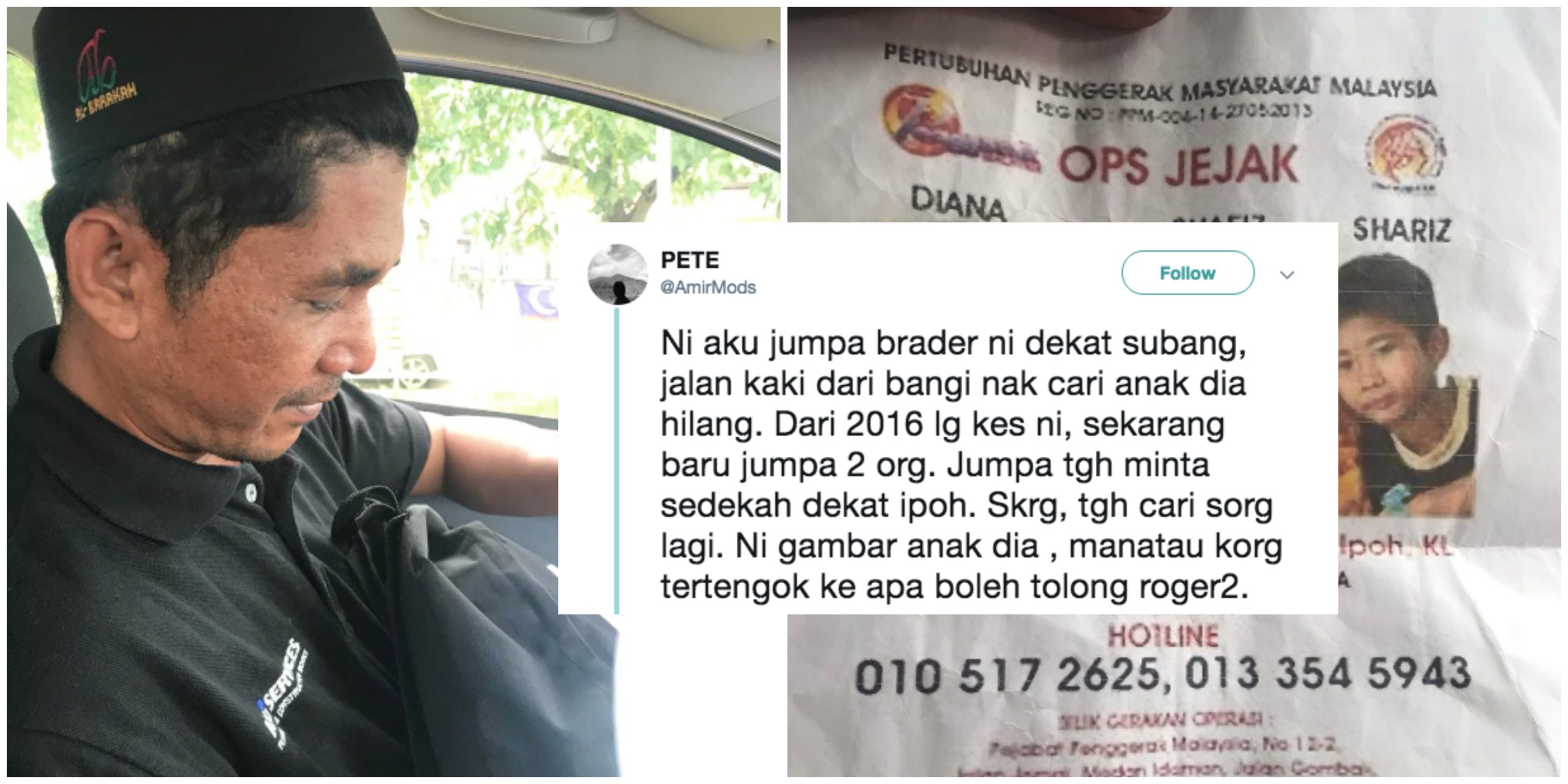 Viral Bapa Berjalan Kaki Dari Bangi Cari Anak Hilang, Rupa-rupanya..